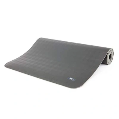 Afbeelding van Bodhi Yogamat, Eco Pro Diamond, Ultra Grip, 100% natuurlijk rubber, ecologisch, professionele mat voor pilates en gymnastiek, ideaal dynamische yoga hot yoga, 185 x 60 0,6 cm, leigrijs