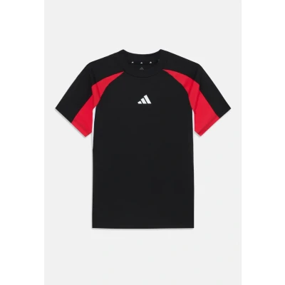 Afbeelding van adidas Performance Junior Unisex Sport Tshirt voor kinderen, Maat: 176, Black/pure ruby/white
