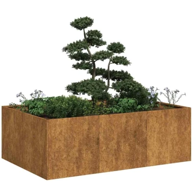 Afbeelding van Plantenbak roestig 120x80x40 cm weervast staal