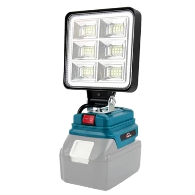 Afbeelding van AUTOJARE Acculamp voor Makita, 18 V, 50 W, draadloze schijnwerper, lamp met 2 USB opladen, draagbare led werklamp autoreparatie, thuisverlichting, camping, vissen, 10 cm, geen accu