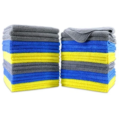 Afbeelding van Polyte Premium microvezel schoonmaakdoeken 36 pack blauw, grijs, geel 40,6 x cm