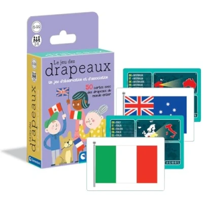 Afbeelding van Clementoni Vlaggen kaarten voor kinderen, educatief spel, gemaakt in Italië, 6 jaar en ouder, 52541
