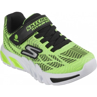 Afbeelding van Skechers Flex Glow Elite Vorlo Sneaker voor jongens, Lime Synthetische Zwarte Trim, 27 EU