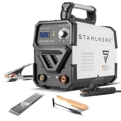 Afbeelding van STAHLWERK ARC 200 ST IGBT Lasapparaat DC MMA / E handlasapparaat met echte ampère zeer compact, wit, 7 jaar fabrieksgarantie