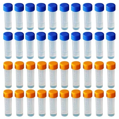 Afbeelding van Limeow 40 stuks 5 ml kunststof cryorbuisjes afgestudeerde reageerbuisje plastic buisjes reageerbuisjes monsterbuisjes probeerbuis