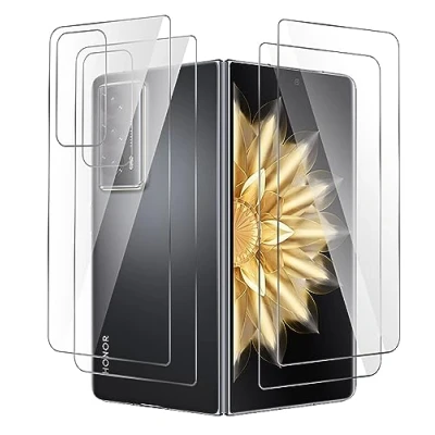 Afbeelding van GIOPUEY 2 + stuks schermbeschermer compatibel met HONOR Magic V2, rugbeschermer, flexibele TPU, ultradun, krasbestendig, hoesvriendelijk, oliebestendig, glad