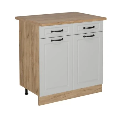 Afbeelding van Vicco Keukenonderkast R Line, Wit Landhuis/Krachtige Eik goud, 80 cm , WB