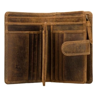 Afbeelding van VISCONTI Twofold Leren damesportemonnee Rainbow meerkleurig (RB51) RFID, Oil Tan, Medium, Vintage