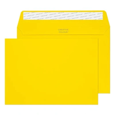 Afbeelding van Blake Creative Colour C5 162 x 229 mm 120 gsm Peel &amp; Seal Portemonnee Enveloppen (45303) Banaan Geel Pack van 25