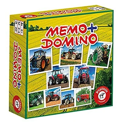 Afbeelding van Piatnik 6594 compact spel Memo Domino tractoren, 12 jaar tot 99