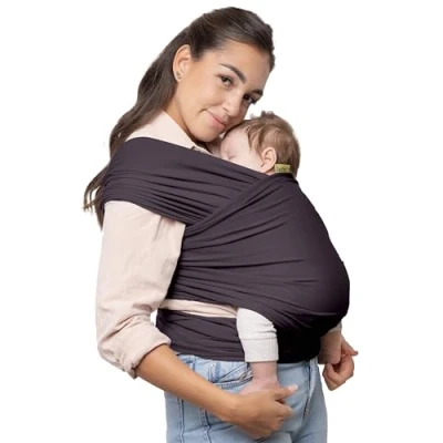 Afbeelding van Boba Baby Sling Wrap Pasgeboren Originele Carrier voor Pasgeborenen en Baby&#039;s tot 35 lbs Handsfree Stretchy &amp; (Serenity Charcoal)