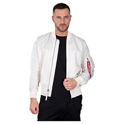 Afbeelding van Alpha Industries MA1 TT Bomberjacks, Heren, Maat: Small, jet stream white