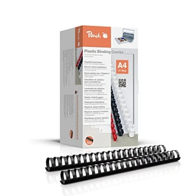 Afbeelding van Peach Plastic bindruggen A4 28mm 270 vellen 50 stuks zwart PB428 02