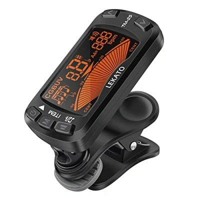 Afbeelding van Gitaar Tuner Metronoom, LEKATO 3 In1 Multifunctionele Clip on Metronoom Nauwkeurige Tuning met LCD High Definition Kleurendisplay voor gitaar, bas, viool, ukelele chromatische stemmodus