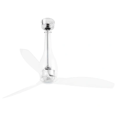 Afbeelding van Faro Lighting Eterfan medium plafondventilator chroom, helder optionele LED lamp wordt apart verkocht