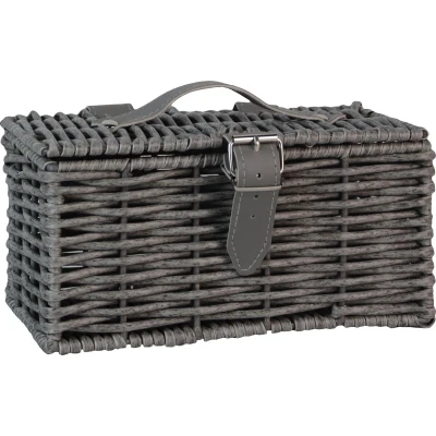 Afbeelding van UNUS Kleine Fietsmand in Rattan Look weerbestendig kunststof grijs
