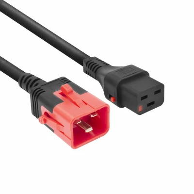 Afbeelding van ACT PL0001 Netsnoer C19 IEC Lock C20 Dual Locking Zwart 1 meter PC3632