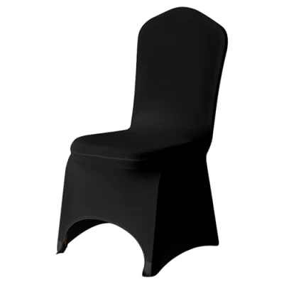 Afbeelding van Trimming Shop Stoelhoezen, elastaan, zwart, stretchstof, afneembaar, wasbaar, beschermende hoezen, voor bruiloften, banketten, ceremonie, hotel, diners, decoratie, 1 stuk