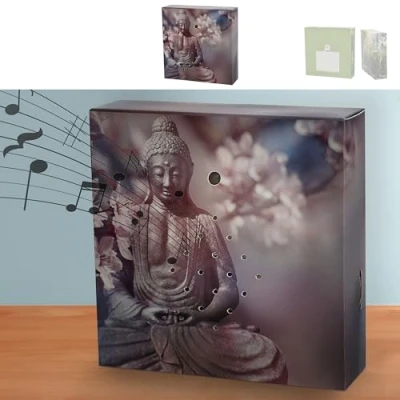 Afbeelding van Soundbox &#039;Buddha&#039; bewegingssensor 12x12x3,5cm karton kunststof meditatiegeluid volume regelbaar (1 x Buddha)