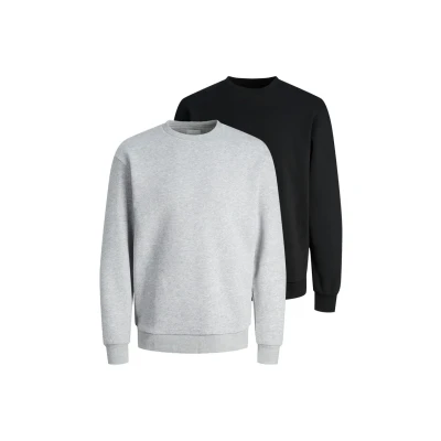 Afbeelding van Jack &amp; Jones 2ER PACK Bradley Sweater Schwarz hellgrau, Heren, Maat: Small, hellgrau