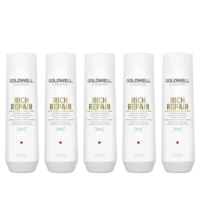 Afbeelding van 5x Goldwell Dualsenses Rich Repair Restoring Shampoo 250ml bundel/set/pakket Haibu by Kapperskorting.com
