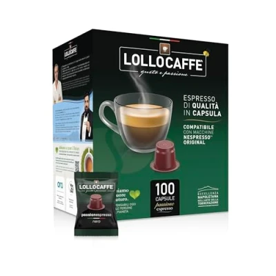 Afbeelding van Lollo Caffè Nero nespresso capsules Box met 100 koffiecups Espresso cups Italiaanse koffie Geschikt voor