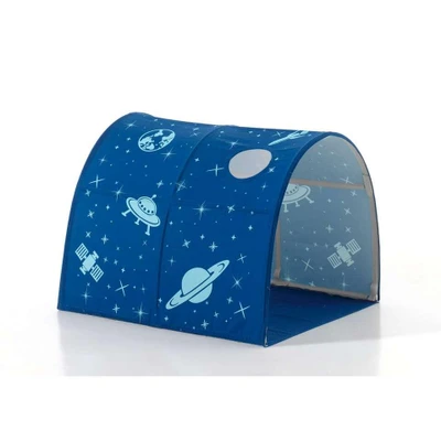 Afbeelding van Leen Bakker Vipack Tunnel Astro Blauw 95x85x10cm Bedden Katoen