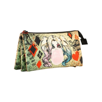Afbeelding van Harley Quinn Mad Love FAN drievoudig etui, beige, Eén maat, drievoudige etui