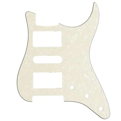 Afbeelding van Musiclily Pro HSH 11 Schroefgaten Strat Gitaar Slagplaat voor Fender American/Mexican Standard Stratocaster Moderne Stijl, 4 laags Parchment Pearl