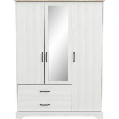 Afbeelding van Demeyere GROUP Draaideurkast Kinderkledingkast, kledingkast, met spiegel, 3 deuren, 2 laden Breedte ca. 150 cm, hoogte 200 compleet binneninrichting