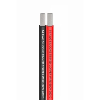 Afbeelding van 14 AWG siliconen elektrische draad, 6 meter, zwart, 3 m, rood, 2 geleiders, parallelle draadkabel, zacht en flexibel, 2,1 mm², ophangen, zuurstofvrije strengen, vertind koperdraad TUOFENG