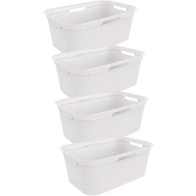 Afbeelding van Rotho Brisen Set van 4 wasmanden 40l, Kunststof (PP) BPA vrij, wit, x 40l (59.6 39.6 23.2 cm)