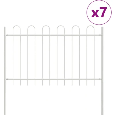 Afbeelding van vidaXL Tuinhek met Hoepeltop Wit 11,9x1,2 m Staal