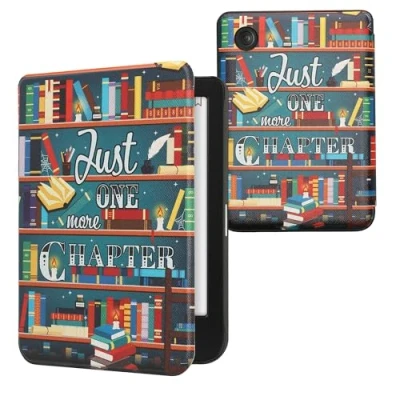 Afbeelding van kwmobile e reader hoesje compatibel met Kobo Clara BW/Colour Magneetsluiting Ereader case bibliotheek in meerkleurig
