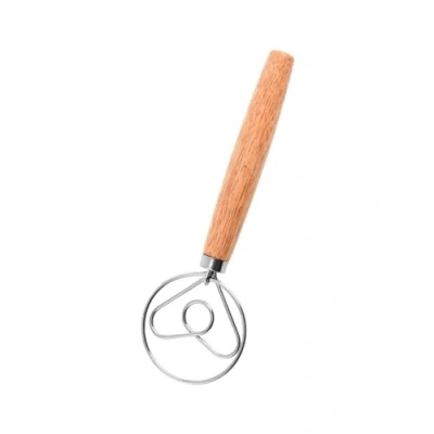 Afbeelding van pofluany Deense deeggarde, houten garde voor deeg, Nederlandse broodgarde haak handmixer zuurdesem bakgereedschap cake brood pizza gebak koekjes gereedschap 10 inch