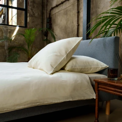 Afbeelding van Dekbedovertrek Kayori Saya Offwhite Satijn 140 x 200 / 220 cm 1 Persoons