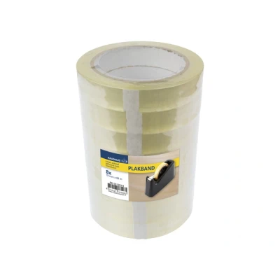 Afbeelding van Raadhuis plakband 19mm x 66m PP transparant krimp a 8 rol RD 351353