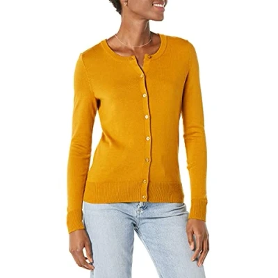Afbeelding van Amazon Essentials Women&#039;s Lichtgewicht vest met ronde hals (verkrijgbaar in grote maten), Tabakbruin, M