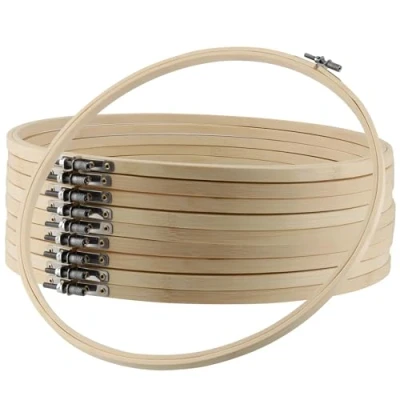 Afbeelding van ZEONHAK 10 stuks 30cm/12 inch bamboe borduurwerk hoepels, kruissteek ringen hoepel, grote hoepel cirkel voor ambachten