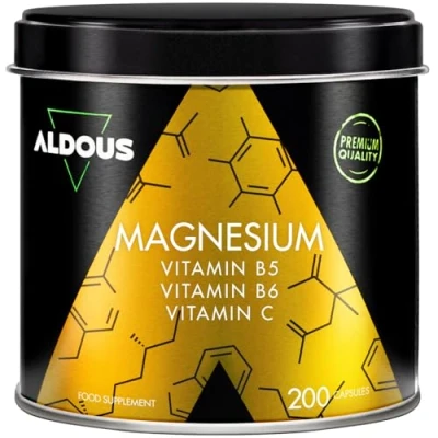Afbeelding van 200 Capsules Magnesiumcitraat 1500mg + Vitamine C, B6, B5 Maximale Dosis Geavanceerde Formule Magnesium Hoge Biobeschikbaarheid Vitaminen voor Vermoeidheid en Gewrichten, Spieren