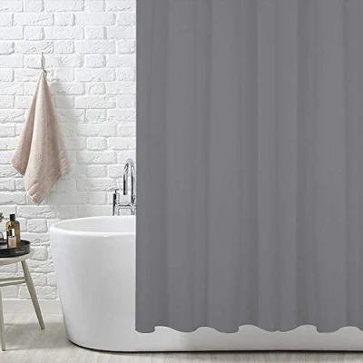 Afbeelding van ANSIO Douchegordijn voor badkamer schimmel en schimmelbestendig houtskoolgrijs, 180 x 200 cm Waterafstotende stof 100% polyester