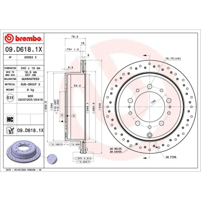 Afbeelding van Brembo Remschijven 09.D618.1X