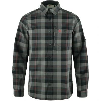 Afbeelding van Fjallraven Fjallglim Shirt LS Men Outdoorblouse Heren Lange mouwen Zwart/Grijs Maat L