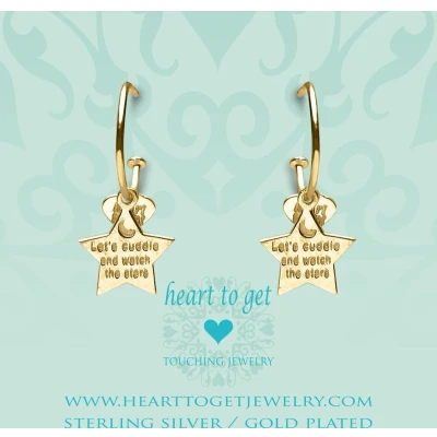Afbeelding van Heart to Get 925 Sterling Zilveren Goudkleurige Bohemian Star Oorbellen
