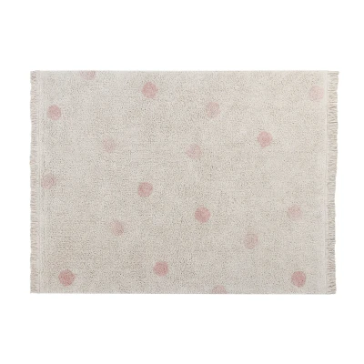 Afbeelding van Lorena Canals Wasbaar Vloerkleed Hippy Dots Natural Vintage Nude