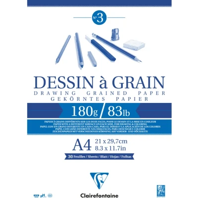 Afbeelding van Clairefontaine Drawing grained paper 180g A4