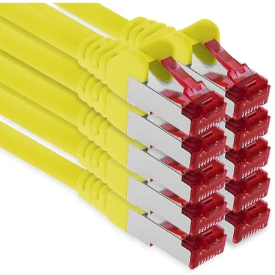 Afbeelding van 1aTTack.de 10x 0,25m Cat 6 netwerkkabel patchkabel Cat6 RJ45 SFTP geel
