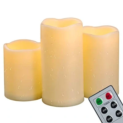 Afbeelding van CANDLE IDEA 4 &quot;5 &quot;6&quot; Outdoor Indoor Waterdichte LED Pijler Kaarsen met Afstandsbediening &amp; Timer/Grote Batterij Operated Flickering Vlamloze Plastic Nep voor Buiten Patio Decoratieve Opknoping Lantaarn