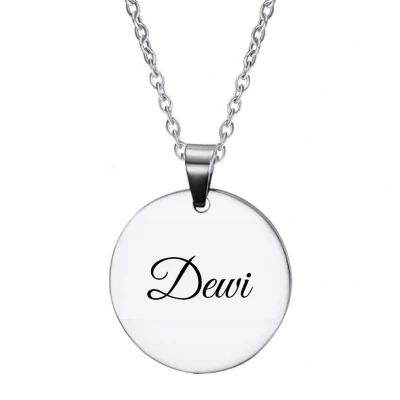 Afbeelding van Ketting RVS Met Naam Gravering Dewi Zilver Rond