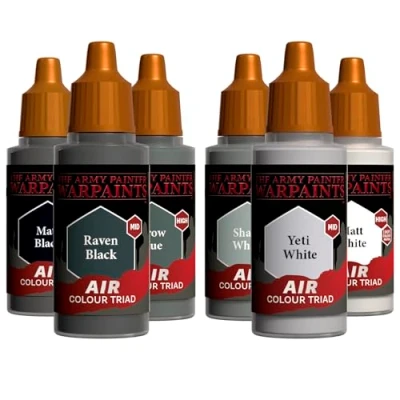 Afbeelding van The Army Painter, Airbrush Primary Bundle Greyscale, 2 grijze Triads met 6 verdunde acryl airbrushapparaat 18ml Verf voor een verfspuitpistool D&amp;D en Warhammer Miniatures